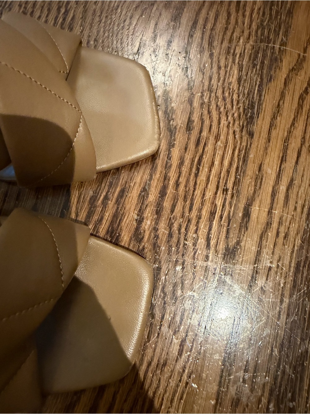 Prada Taupe Crisscross Leather Slide Sandals - Picture 3 of 8